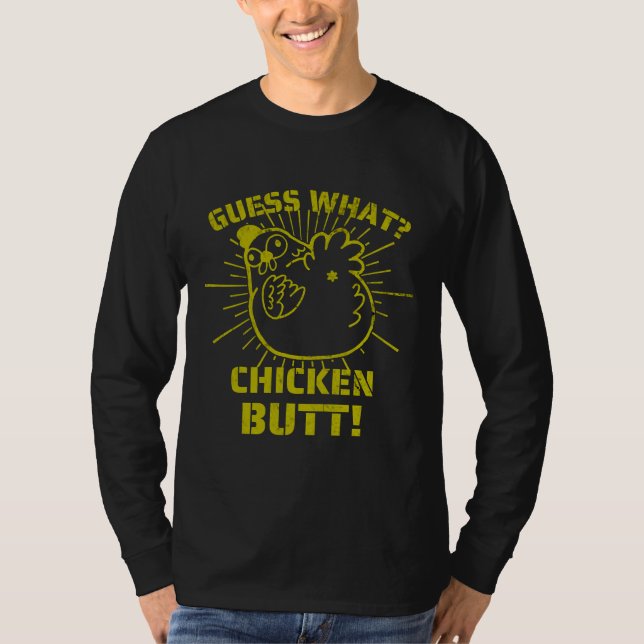 Retro Jokes gissar vad Chicken Butt!W T Shirt (Framsida)