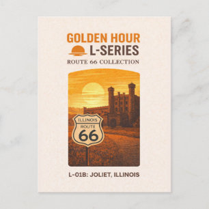 Retro Joliet Illinois Route 66 Landmärke Konst Helg Vykort