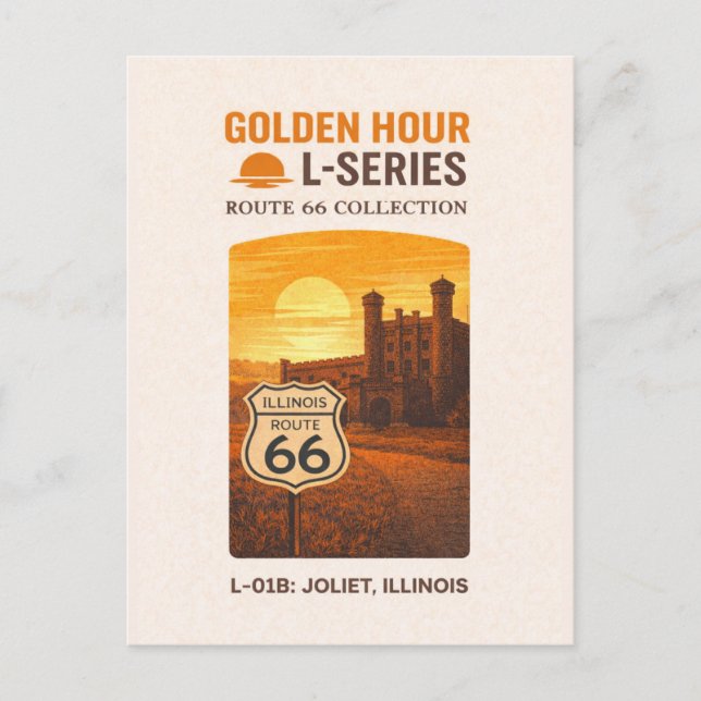 Retro Joliet Illinois Route 66 Landmärke Konst Helg Vykort (Framsida)
