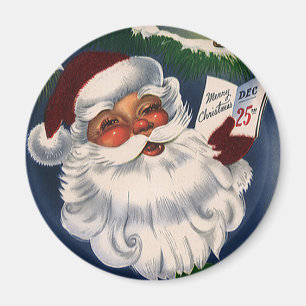Retro Jolly jultomten för 50-tal, vintagejul Magnet