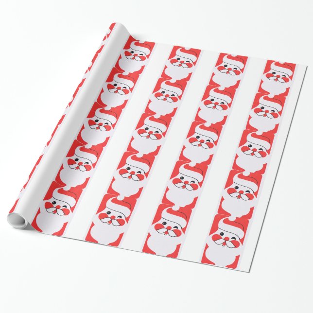 Retro Jolly Jultomten Presentpapper (Utrullad)