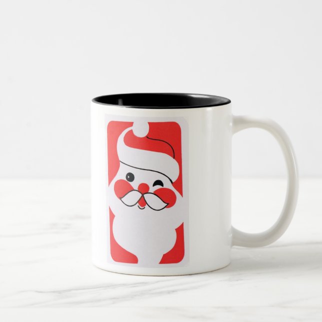 Retro Jolly Jultomten Två-Tonad Mugg (Höger)