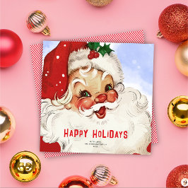 Retro Jolly Santa Non-Photo jul-Helgdag Card