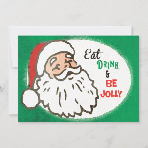 Retro Jolly Tomte Julfestin Inbjudan