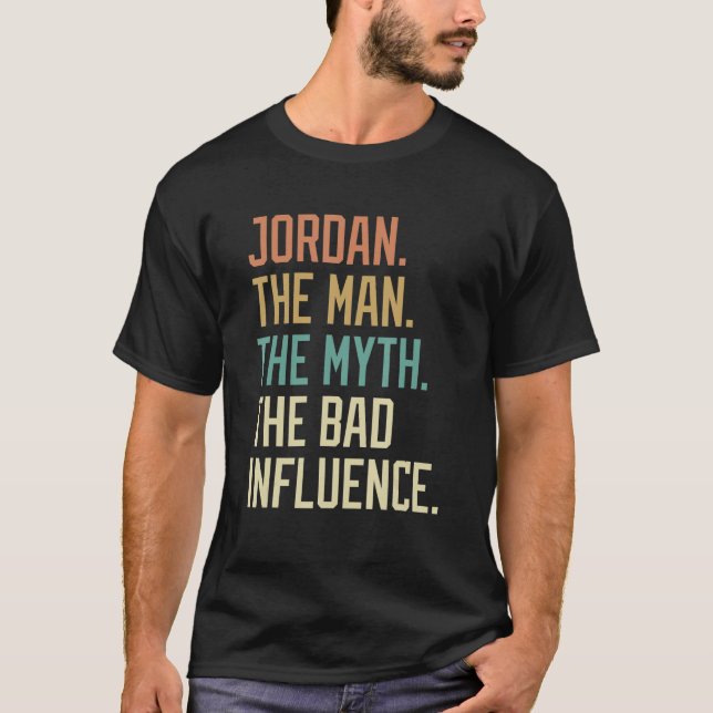 Retro Jordan mannen, myten, det dåliga inflytandet T Shirt (Framsida)