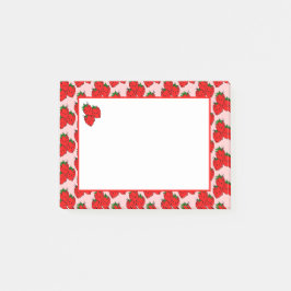 Retro jordgubb fruktmönsterlappar post-it block