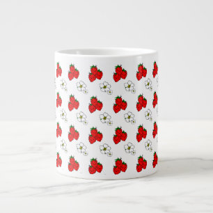 Retro Jordgubb- och Blommönster Jätte Mug Jumbo Mugg