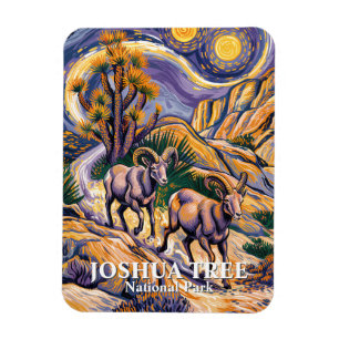 Retro Joshua Tree Landskap Djur Får Van Gogh Magnet