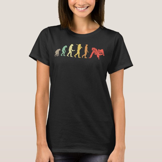 Retro Judo Evolution Gift for Judokas T Shirt (Framsida)