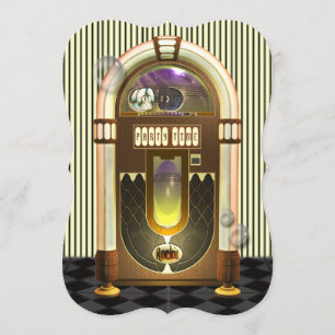Retro Jukeboxpartyinbjudningar Inbjudningar