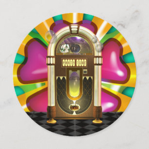 Retro Jukeboxpartyinbjudningar Inbjudningar