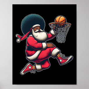 Retro jul afrikansk-amerikansk jultomte Sketl Poster
