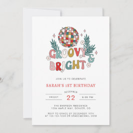 Retro jul Birthday Inbjudningar