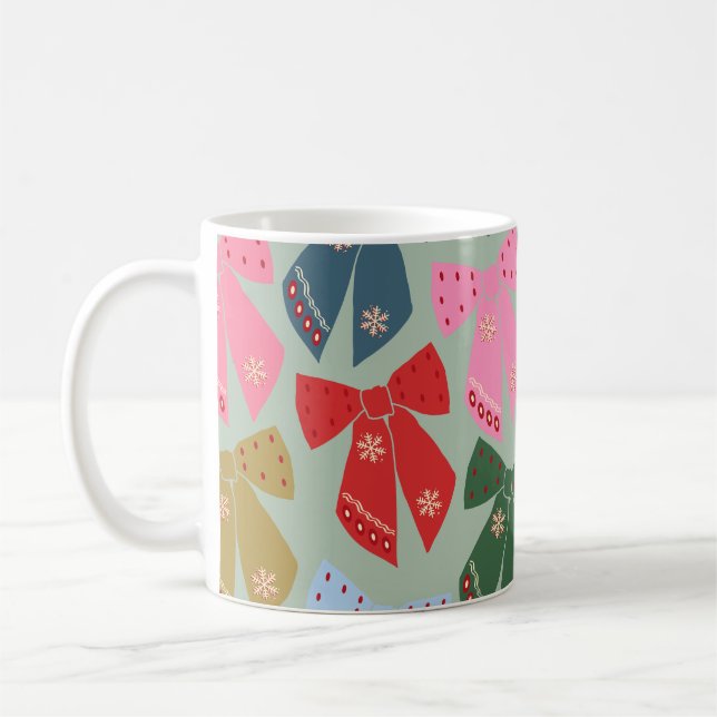 Retro jul Bows Coquette Kaffemugg (Vänster)
