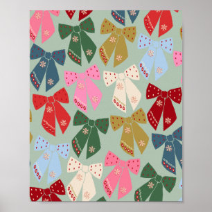 Retro jul Bows Coquette Poster