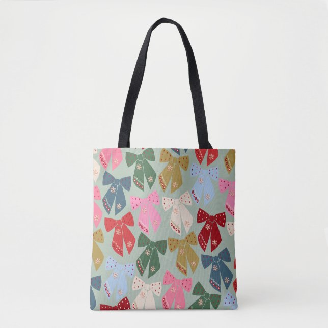 Retro jul Bows Coquette Tygkasse (Framsida)