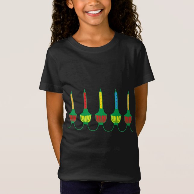 Retro jul Bubble Ljus Gift T Shirt (Framsida)