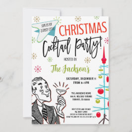 Retro jul Cocktail Party Inbjudningar