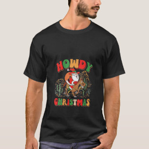 Retro jul Cowboy Jultomten Julafton Howdy Ligh T Shirt