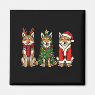 Retro jul Coyote Tomte Renar Magnet