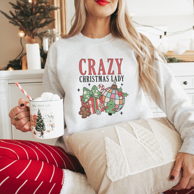 Retro jul Crazy jul Dam T Shirt (Skapare uppladdad)