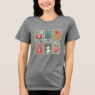 Retro jul Det Är Säsongen Mysig Vinter Tomte T Shirt