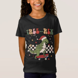 Retro jul Dinosaur Träd Rex Pajamas Trex Ska T Shirt