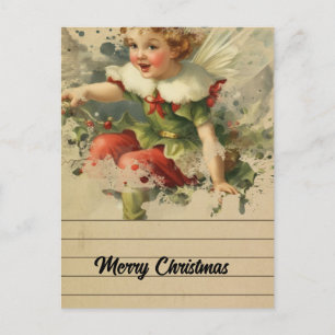 Retro Jul Fairy Vykort