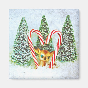 Retro jul Fawn Magnet