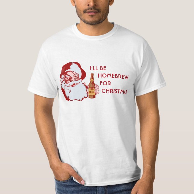 Retro jul för brygd för jultomtenölhem tee (Framsida)