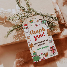 Retro jul Första födelsedagsfest Presentetikett