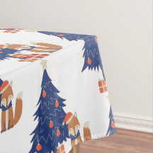 Retro jul Fox Illustration Blue Red
