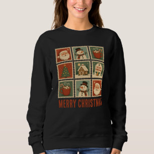 Retro jul Frimärke Collage T Shirt