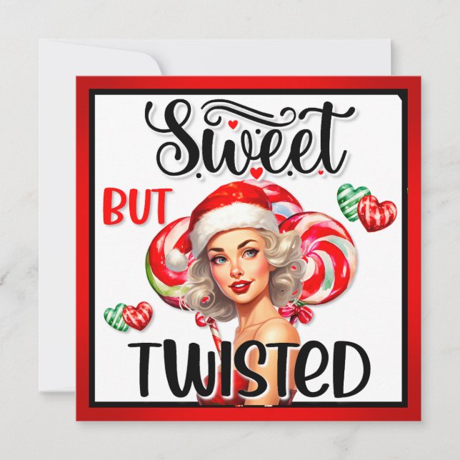 Retro Jul Godis n Twisted Pinup Julkort (Framsida)