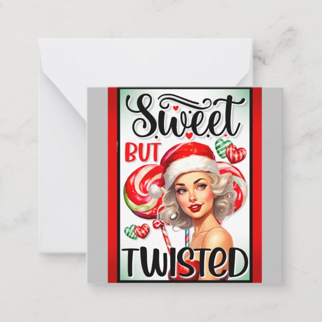 Retro Jul Godis och Twisted Pinup Anteckningskort (Framsida)
