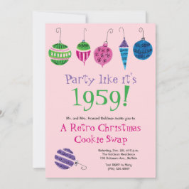 Retro jul Hand-Illustrated Cocktail Party Inbjudningar