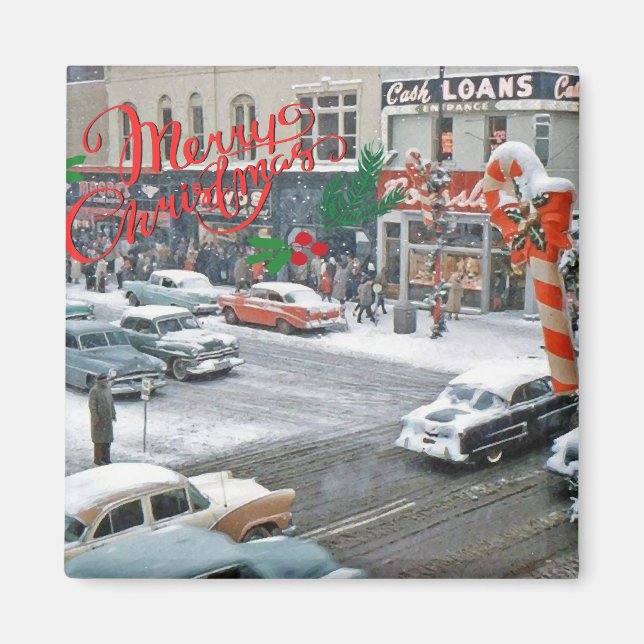 Retro-jul-Helgdag Magnet (Framsidan)