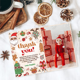 Retro jul helgdags födelsedagsfest foto tack kort