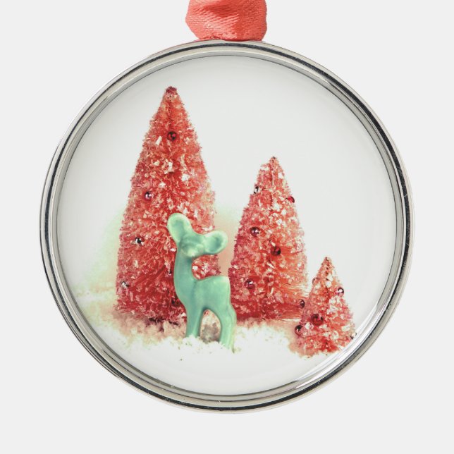 Retro-jul-Hjort Julgransprydnad Metall (Framsidan)