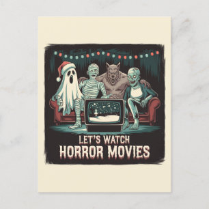 Retro jul Horror Movies Friends Vykort
