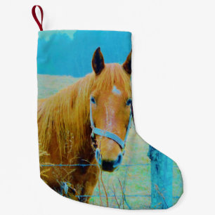 Retro jul Horse Liten Julstrumpa