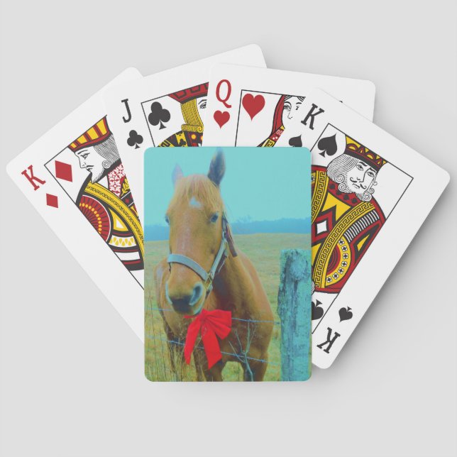 retro jul Horse Spel Kort (Baksidan)