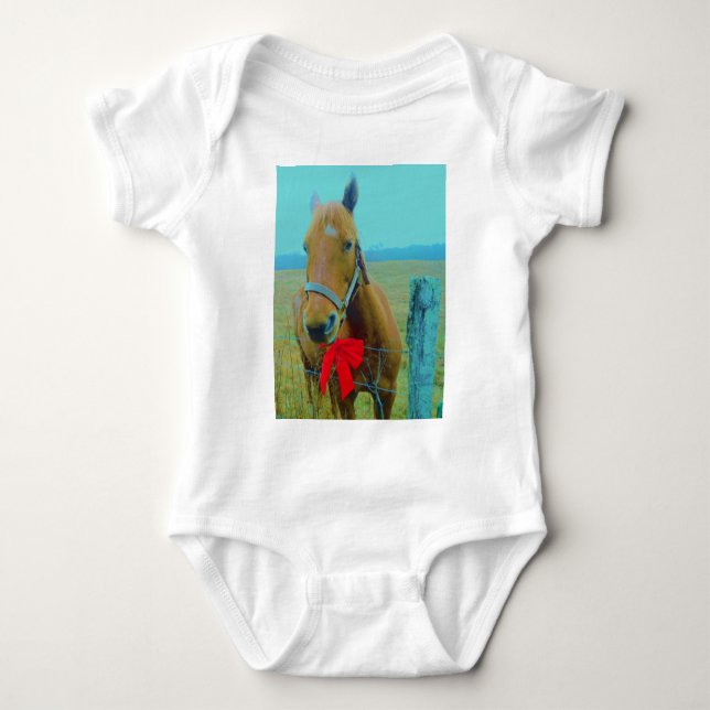 retro jul Horse Tee Shirt (Framsida)