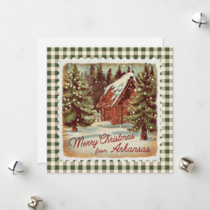 Retro-jul i Helgdag Arkansas Julkort