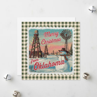 Retro-jul i Oklahoma-Helgdag Card Julkort