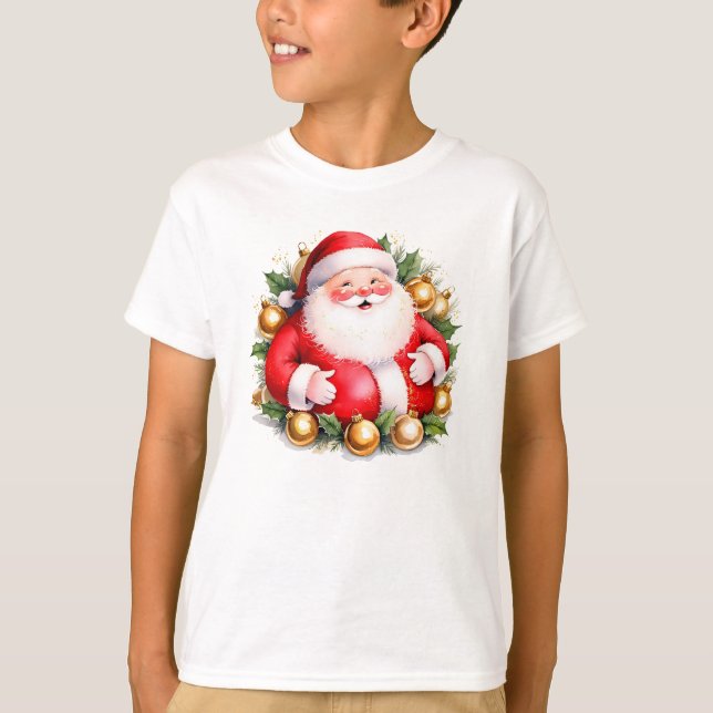 Retro jul Jultomten God jul Santa T Shirt (Framsida)
