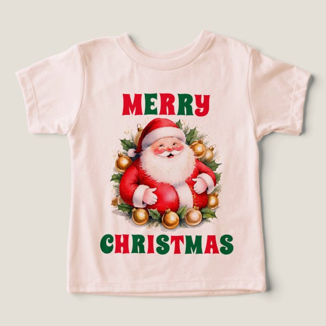 Retro jul Jultomten God jul Santa T Shirt (Design Framsida)