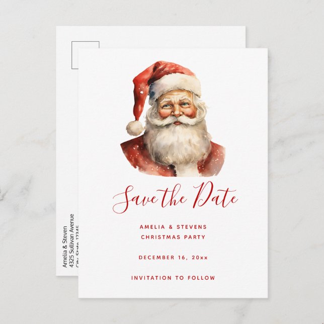 Retro jul Jultomten Meddelande Vykort (Fram/baksida)