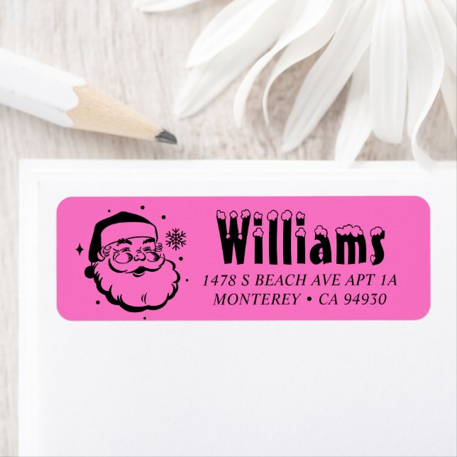 Retro jul Jultomten Snö Returadress Returadress Etikett (Insitu)