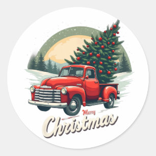 Retro jul Jultomten Snögubbe renare för W Runt Klistermärke